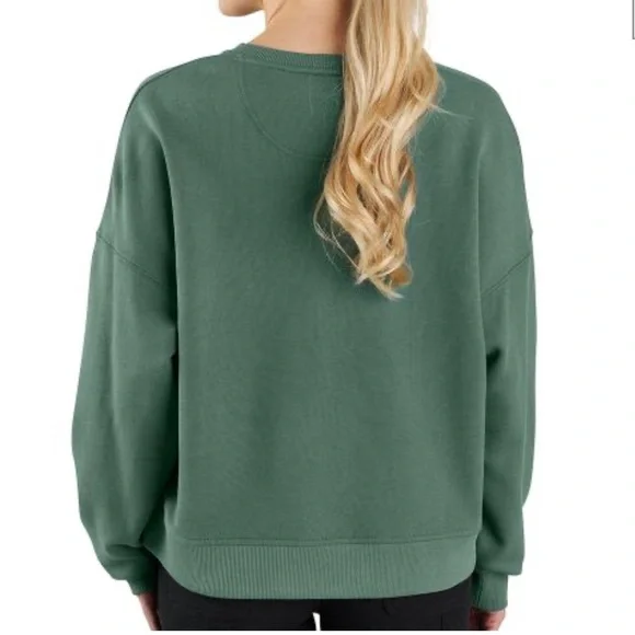 Carhartt Women's Tencel Fiber Series Loose Fit Sleeve Graphic Sweatshirt Balsam - Picture 3 of 11